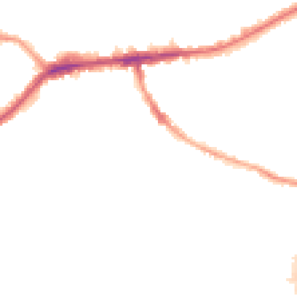 Night-time road noise heatmap for TW7 6NX