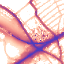 Daytime road noise heatmap for TW8 9JP