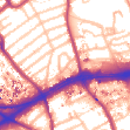 Daytime road noise heatmap for TW8 9PP