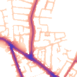 Daytime road noise heatmap for UB10 0DJ