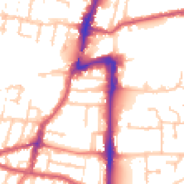 Daytime road noise heatmap for UB2 4AP