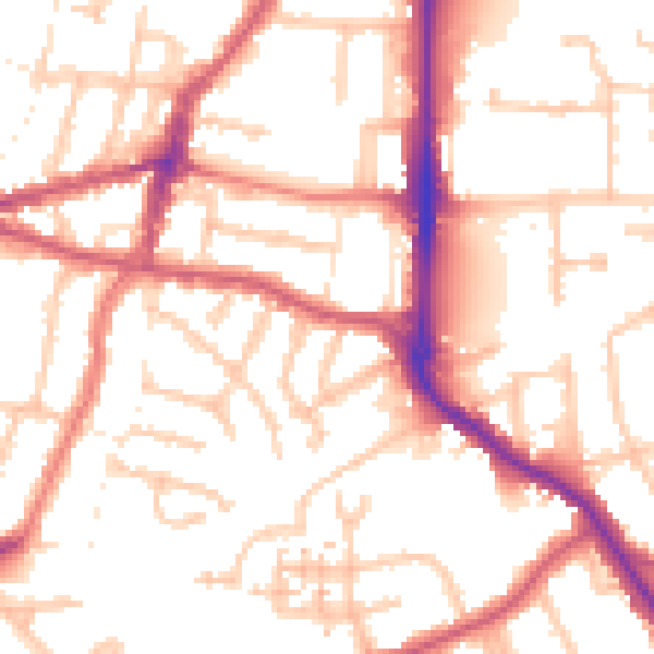 Daytime road noise heatmap for UB2 4DR