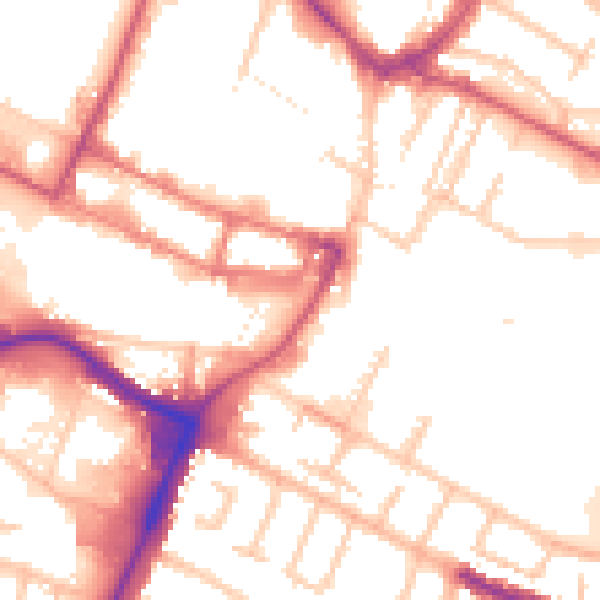 Daytime road noise heatmap for UB3 1AD