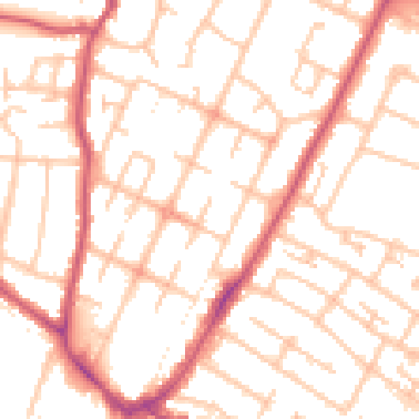 Daytime road noise heatmap for UB3 2EU