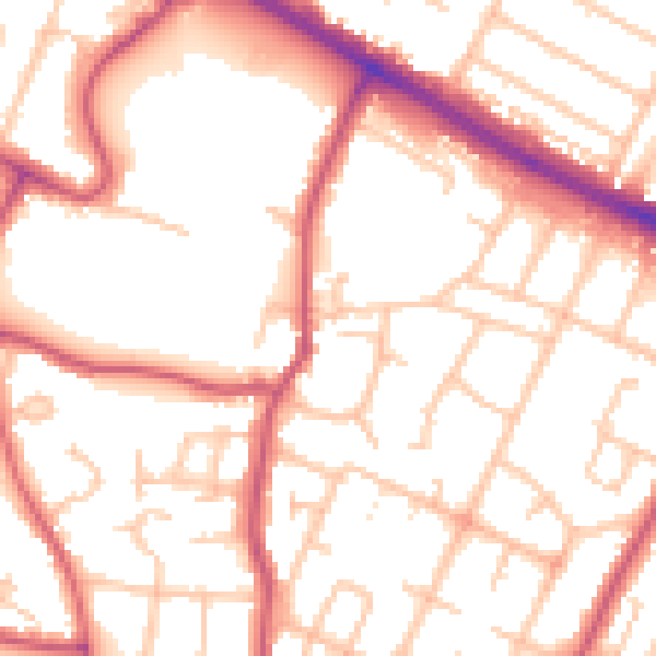 Daytime road noise heatmap for UB3 2JZ