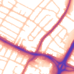 Daytime road noise heatmap for UB4 0DP