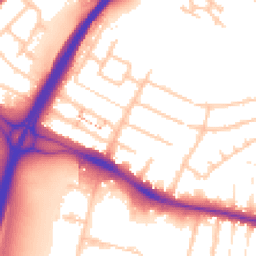 Daytime road noise heatmap for UB4 0PP