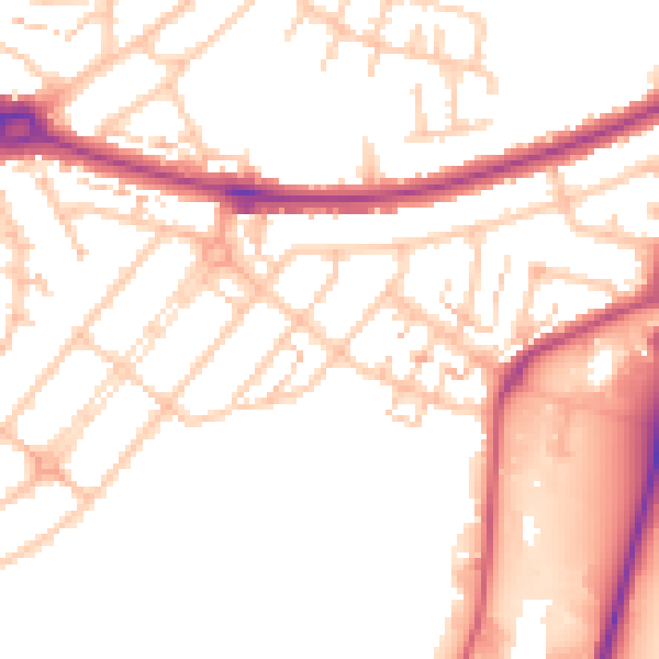 Daytime road noise heatmap for UB6 0BG