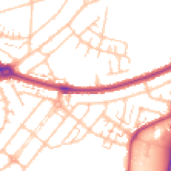 Daytime road noise heatmap for UB6 0EE
