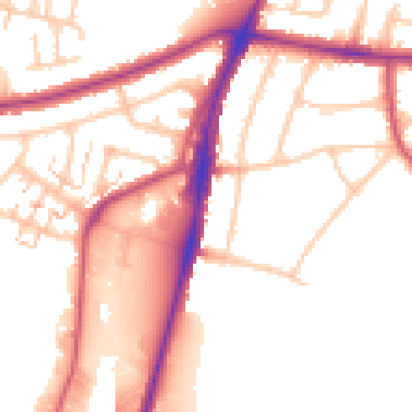Daytime road noise heatmap for UB6 0HH