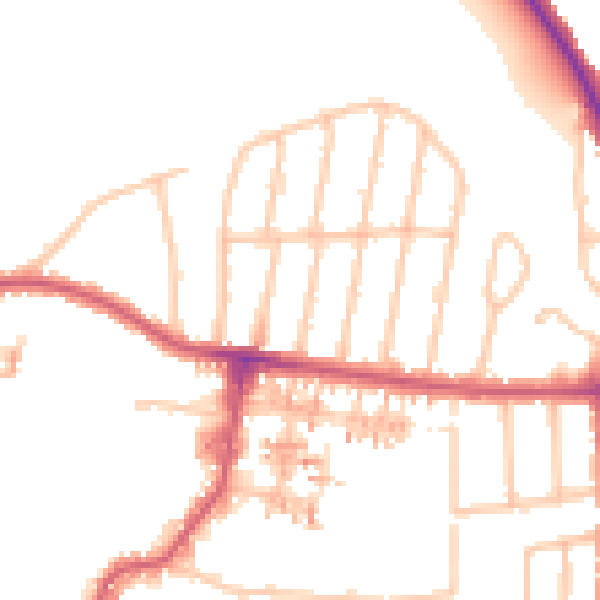 Daytime road noise heatmap for UB6 7EX
