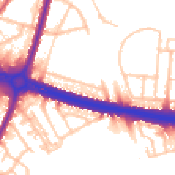 Daytime road noise heatmap for UB6 8BL