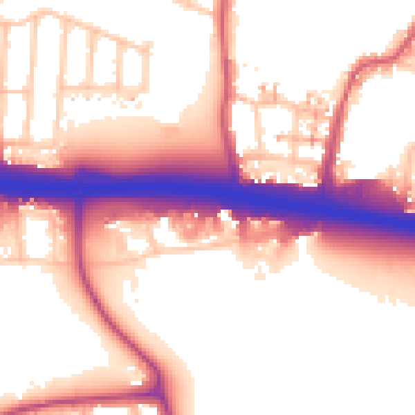 Daytime road noise heatmap for UB6 8GF