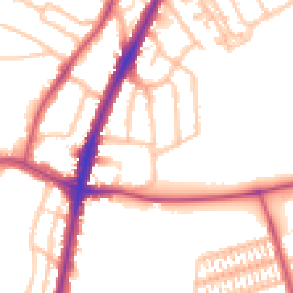 Daytime road noise heatmap for UB6 8RH