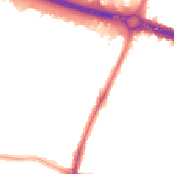Night-time road noise heatmap for UB6 9JY