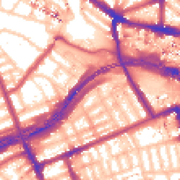 Daytime road noise heatmap for W11 1AD