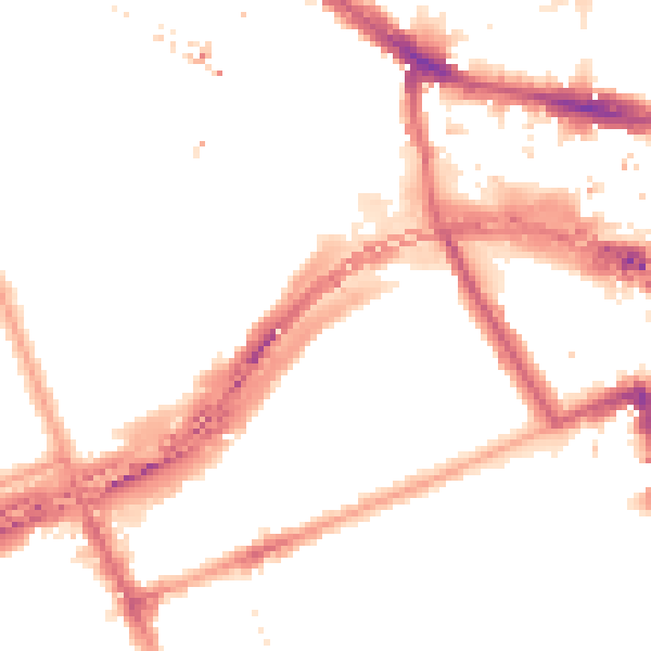 Night-time road noise heatmap for W11 1AD