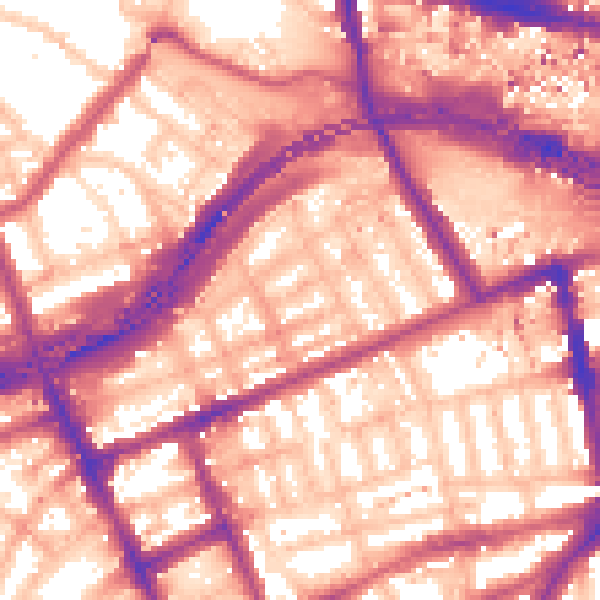 Daytime road noise heatmap for W11 1DE