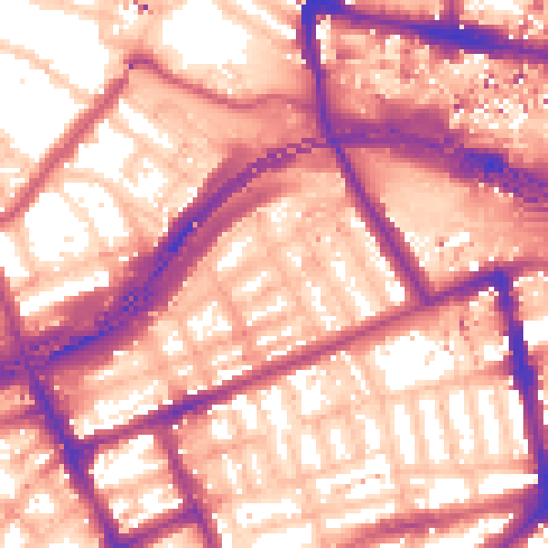 Daytime road noise heatmap for W11 1DJ