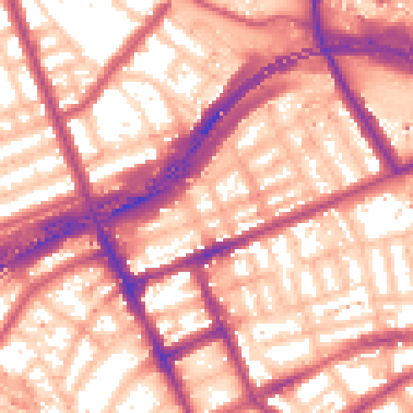 Daytime road noise heatmap for W11 1DZ
