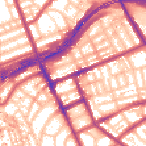 Daytime road noise heatmap for W11 1EH
