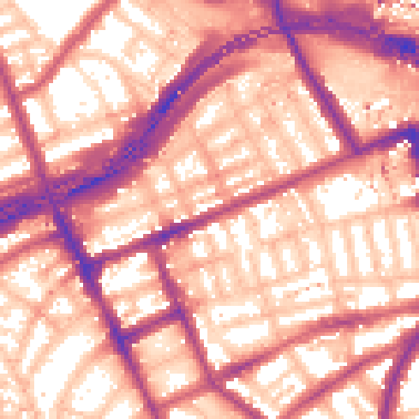 Daytime road noise heatmap for W11 1EL