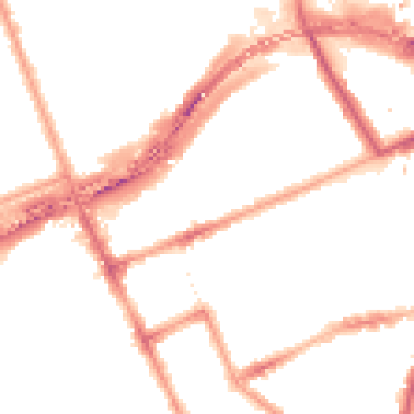 Night-time road noise heatmap for W11 1EN