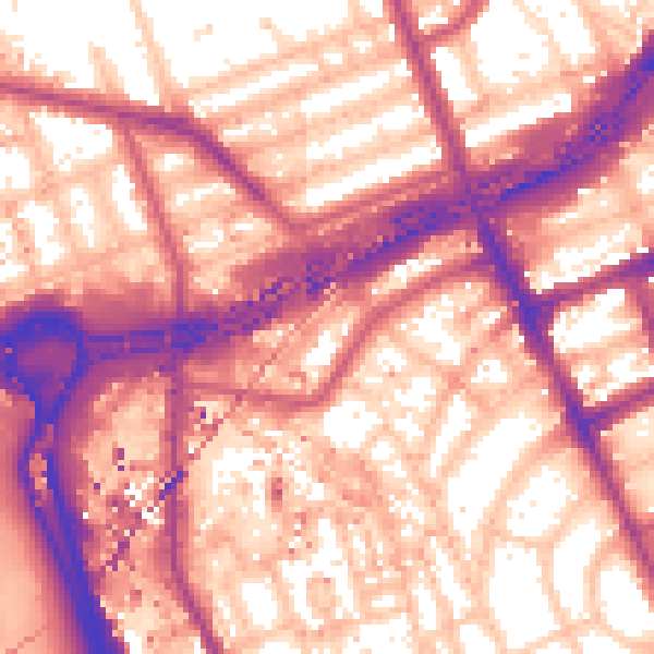 Daytime road noise heatmap for W11 1RF