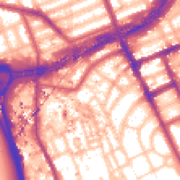 Daytime road noise heatmap for W11 1SN
