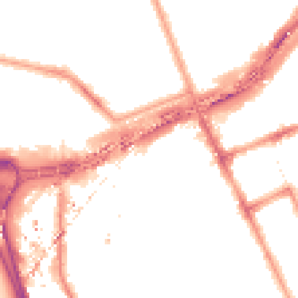 Night-time road noise heatmap for W11 1UE