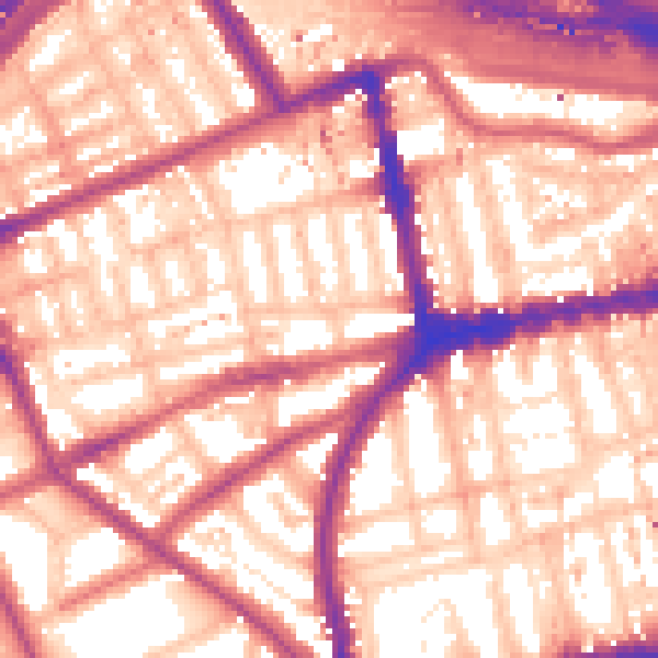 Daytime road noise heatmap for W11 2RP