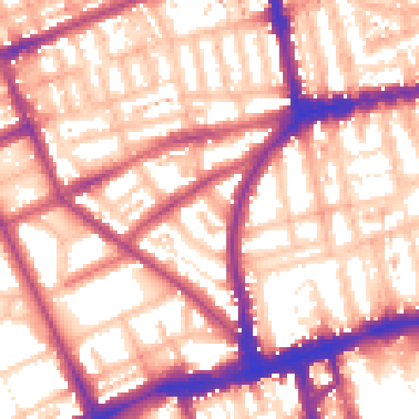 Daytime road noise heatmap for W11 3EA