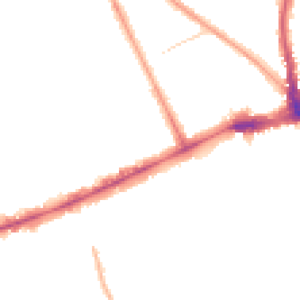 Night-time road noise heatmap for W11 3LR