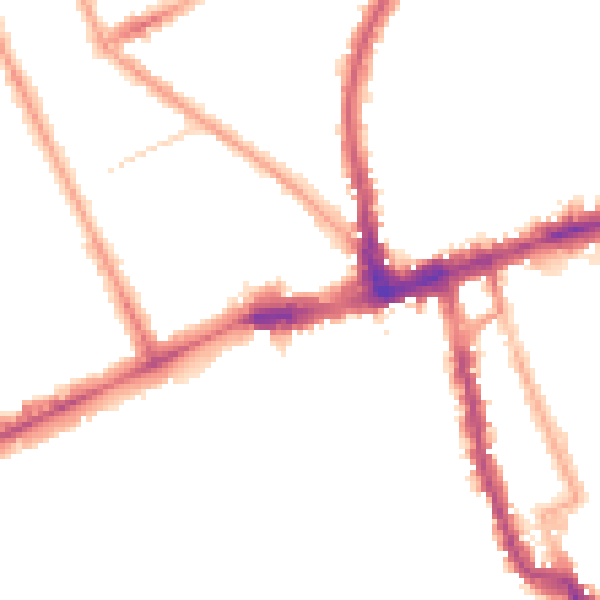 Night-time road noise heatmap for W11 3QS