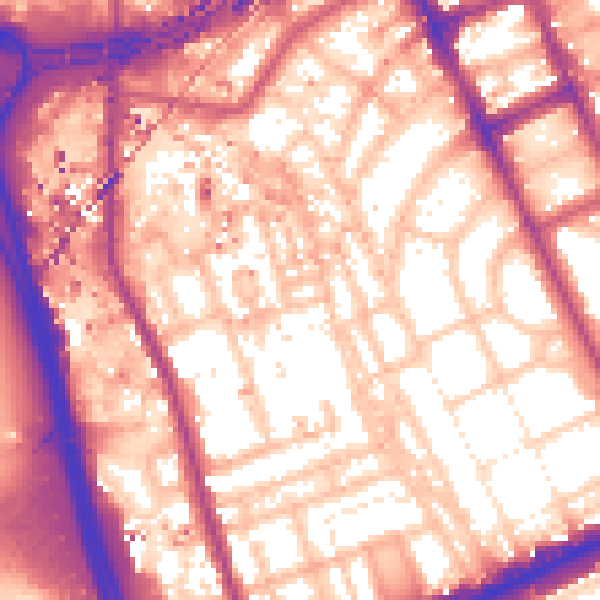 Daytime road noise heatmap for W11 4HT