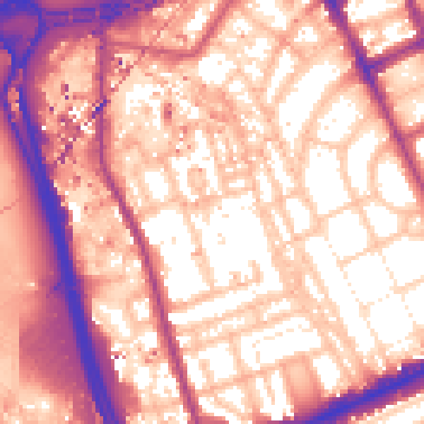Daytime road noise heatmap for W11 4PP