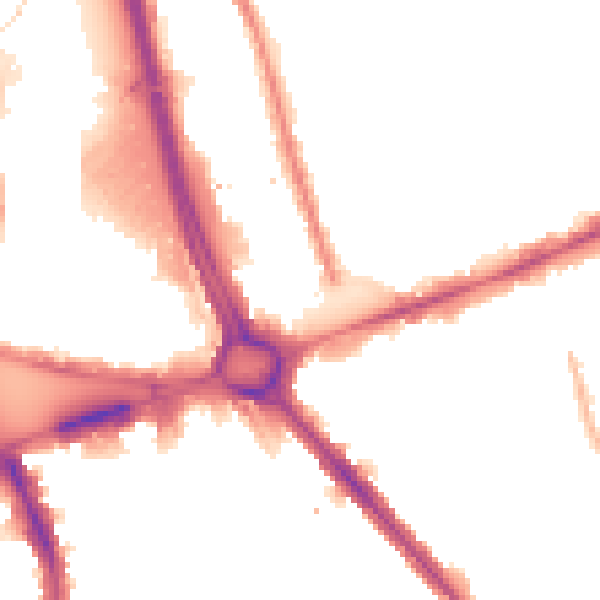 Night-time road noise heatmap for W11 4SN
