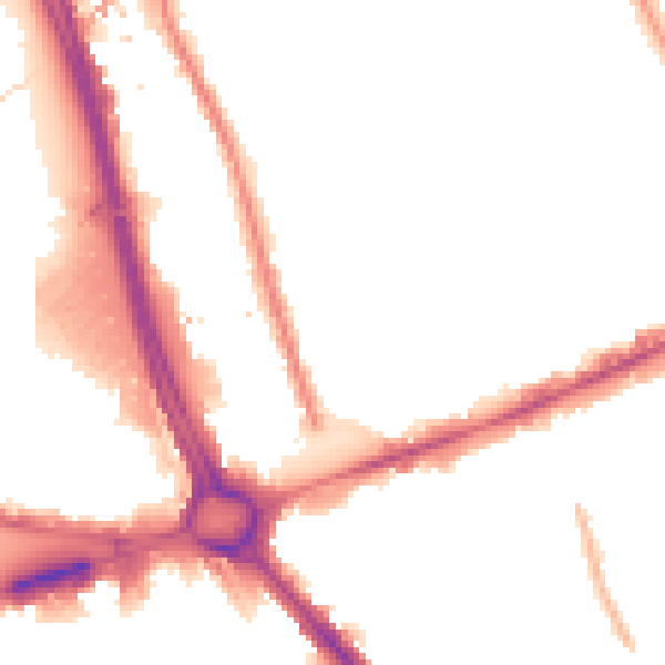 Night-time road noise heatmap for W11 4SQ