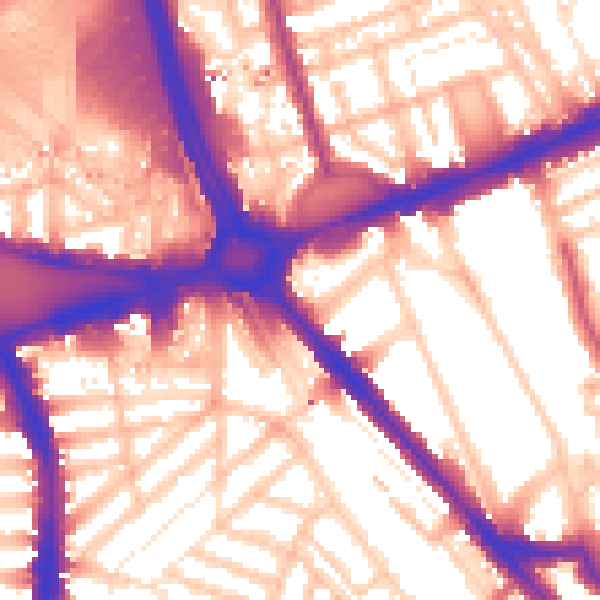 Daytime road noise heatmap for W11 4XX