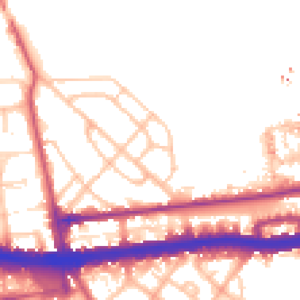 Daytime road noise heatmap for W12 0AG