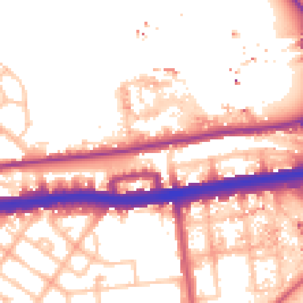 Daytime road noise heatmap for W12 0BF