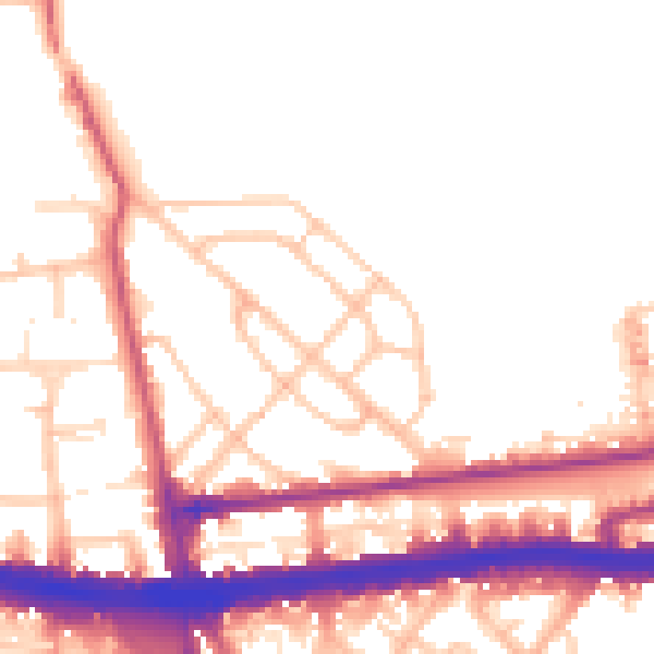 Daytime road noise heatmap for W12 0BU