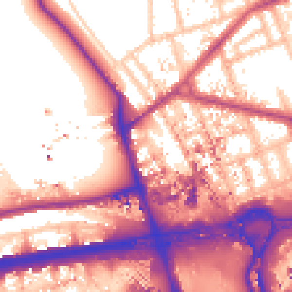 Daytime road noise heatmap for W12 0HD