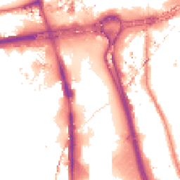 Night-time road noise heatmap for W12 7LT