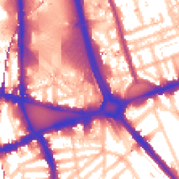 Daytime road noise heatmap for W12 8AY