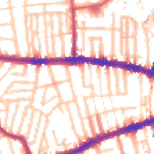 Daytime road noise heatmap for W12 8BG