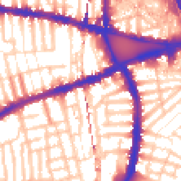 Daytime road noise heatmap for W12 8DA