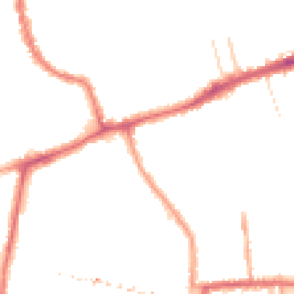 Night-time road noise heatmap for W12 8ES