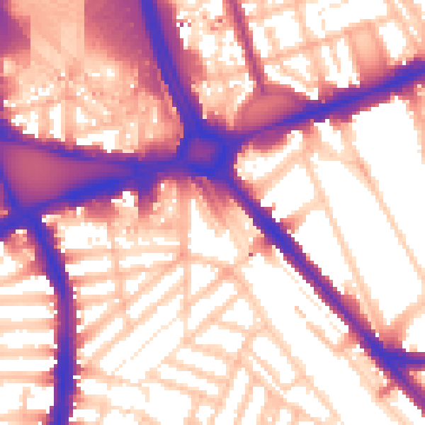 Daytime road noise heatmap for W12 8LE