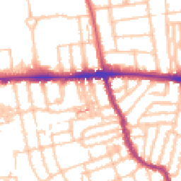 Daytime road noise heatmap for W12 9DY